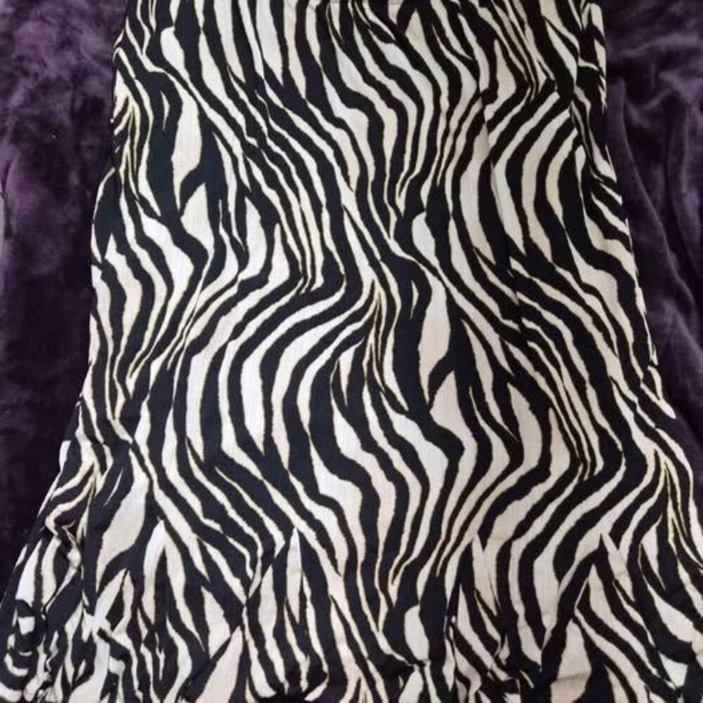Women's Size XL Tanjay Tan and Black Tiger Stripe Maxi Skirt Stretchy